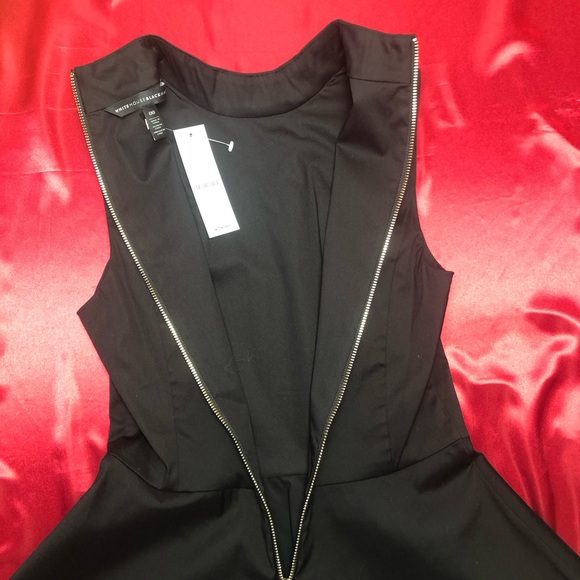 ⭐️NEW⭐️White House Black Market Mock Neck Sleeveless Fit & Flare Tunic Top Black - Picture 8 of 12